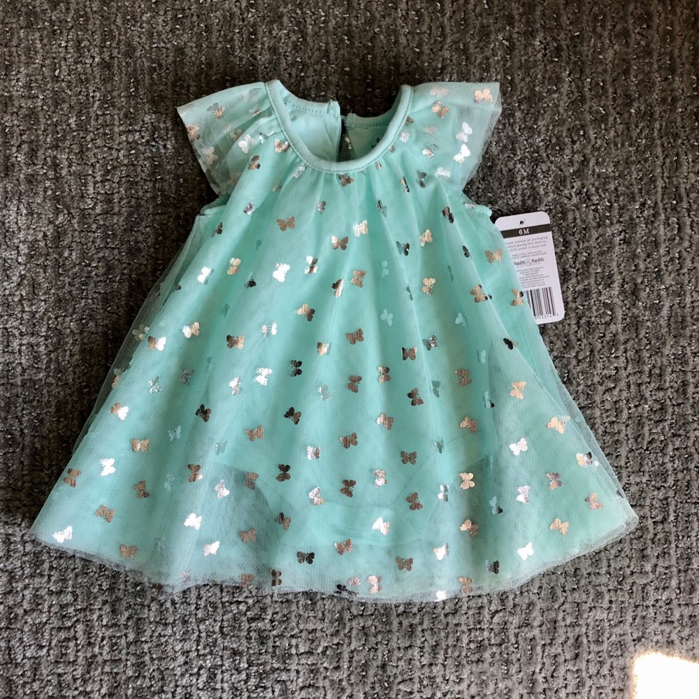 NWT Baby Starters Aqua Baby Dress in 6 months.
